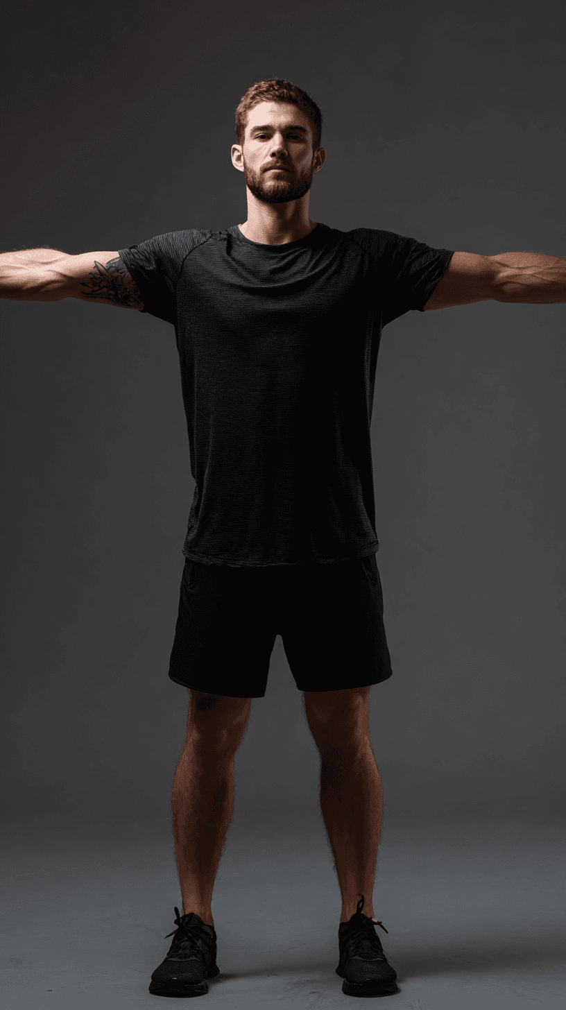 Person in T-pose for body scanning